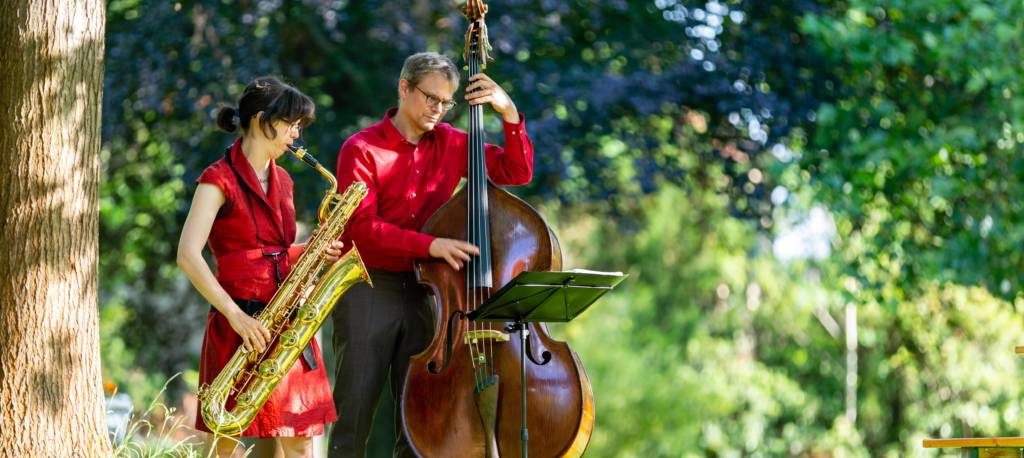 Jazzduo bei einem Empfang in Berlin
