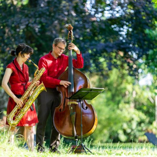 Jazzduo bei einem Empfang in Berlin