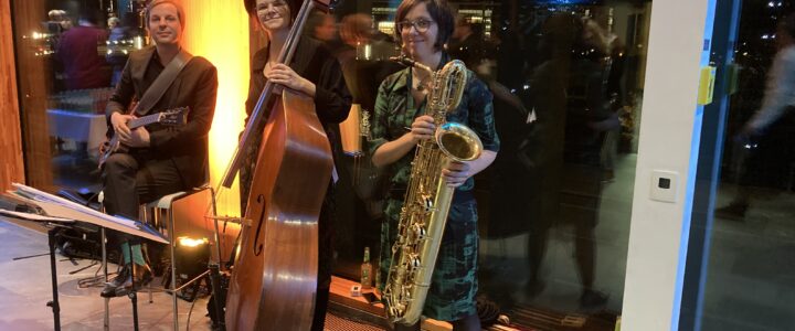 Jazztrio bei einem Event in Berlin Mitte